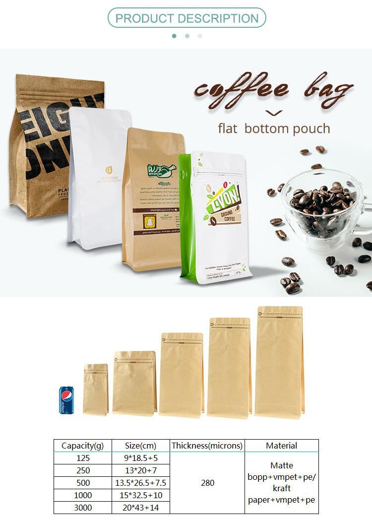 Bolsas De Cafe Coffee Smell Proof Ziplock Stand up Pouch with Valve Private Label Zip Coffee Bags Packaging for Coffee