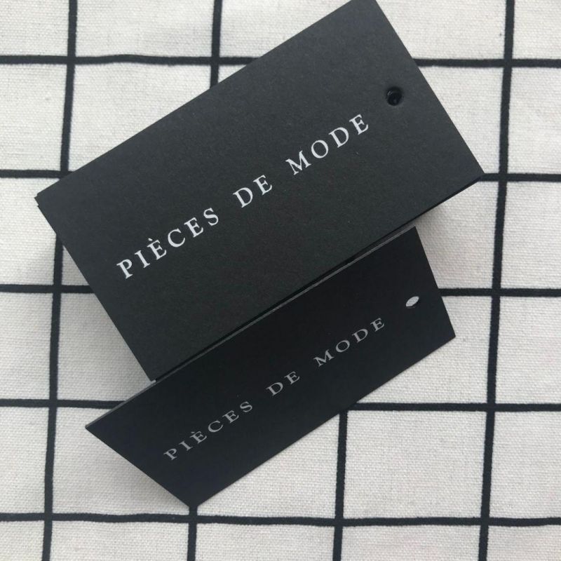 Recyled High Quality Black Card Paper Hang Tag for Clothing