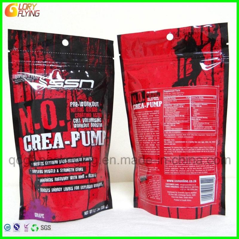 Stand up Bag with Zipper for Protein Powder Food Packaging