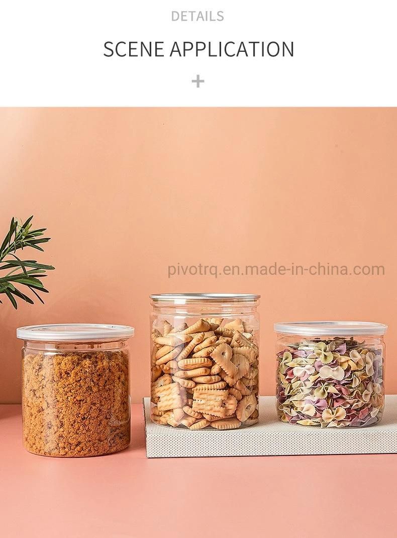 750ml Clear Pet Can with Easy Open End for Snacks Food Nuts