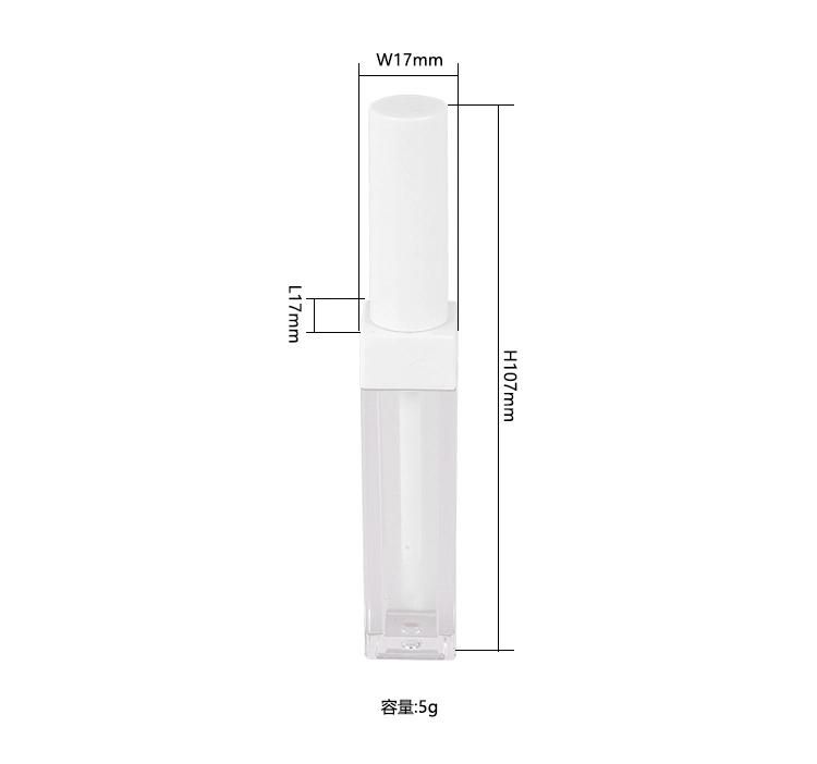 2021 Trending 5ml White Top Lip Gloss Packaging Custom Gold Lid Clear Lip Gloss Tube Black Lip Gloss White Wand Tubes