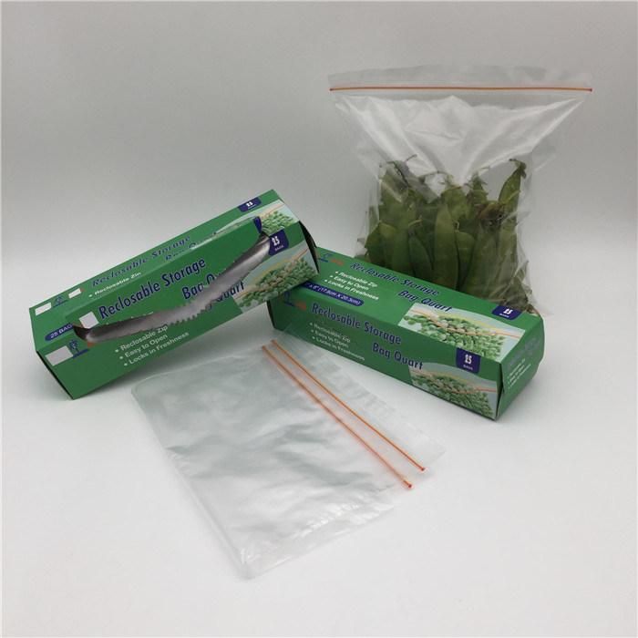 Food Grade Reclosable Plastic Zip Lock Quart Size Freezer Bags