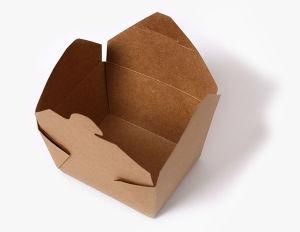 Biodegradable Food Packing Container Disposable Lunch Boxes Food Grade Kraft Paper Salad Food Take Away Package Box