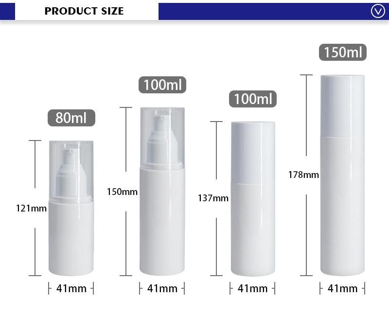 Best-Selling 80ml 100ml 150ml White Lotion Cosmetic Spray Bottle