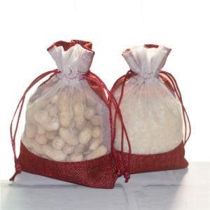 Wholesale Promotional Polyester Jute Drawstring Gift Pouch, Food Nuts Rice Packaging Bags