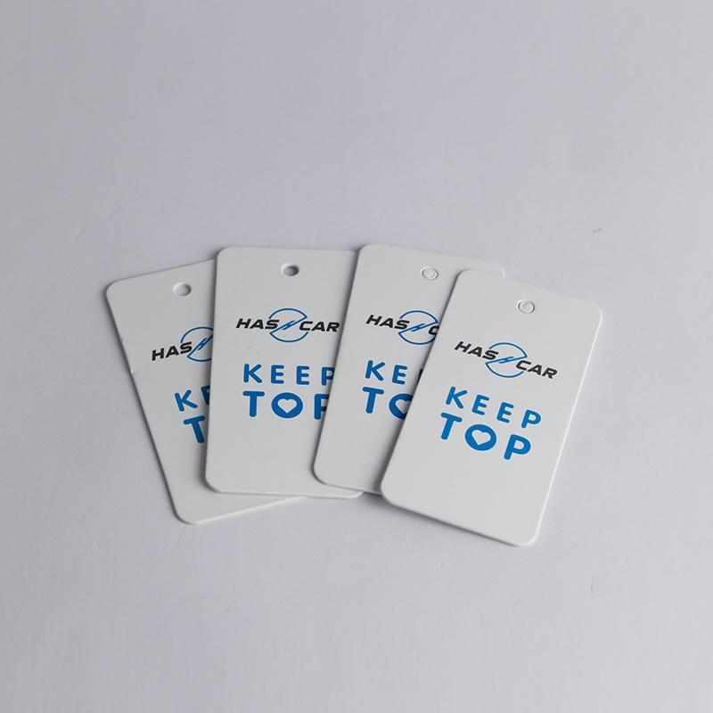 Small MOQ Thick Paper Blue Logo Hang Tag