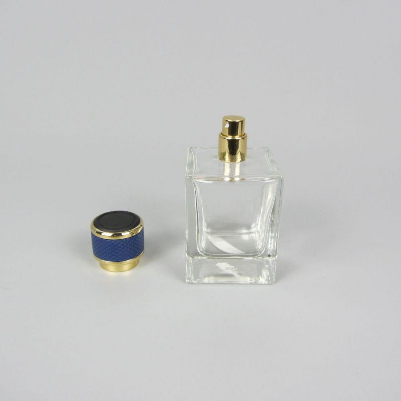 Square Clear 100 Ml Perfume Glass Bottle with Spray