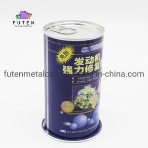 Empty Round Metal Tin Can with Ring-Pull Caps, Easy Open Lid for Engine Oil Lubricant Oil Packing Container