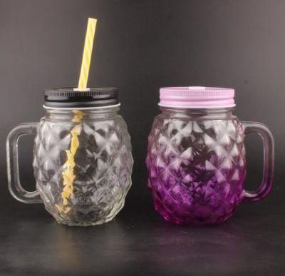 16 Ounce Glass Mason Jar with Handle