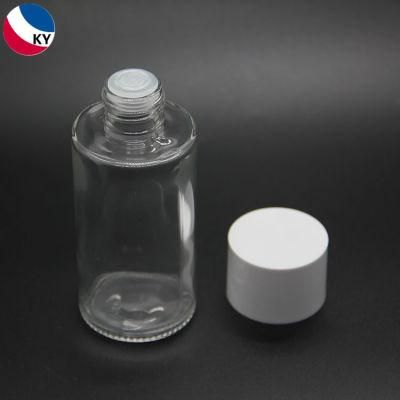 Round Clear 120ml 100ml Glass Bottle with Screw Cap