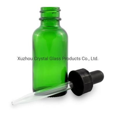 Green Color Essential Oil Glass Bottles with Dropper Cap