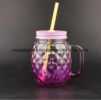 Pinapple Shape Glass Mason Jar Juice Bottle Beverage Container