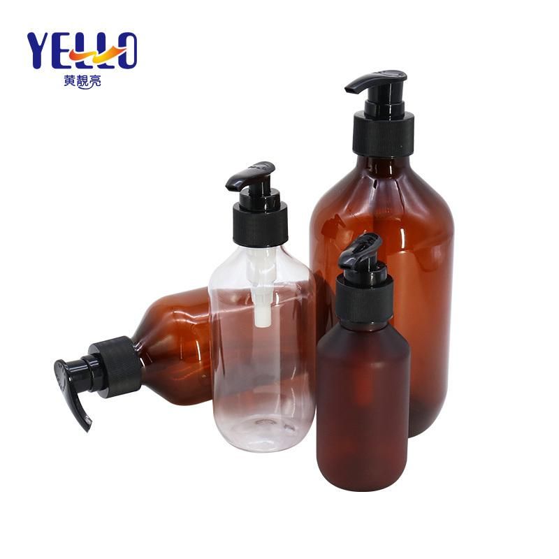 OEM 100ml 200ml 300ml 500ml Brown Transparent Hair Plastic Empty Shampoo Bottle