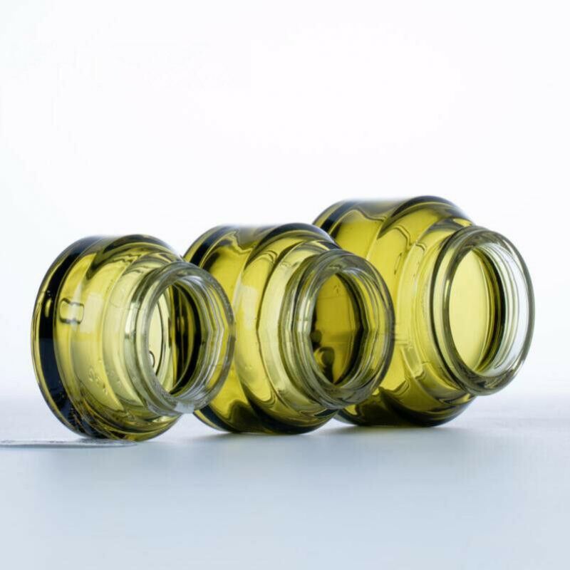 15g/30g/50g Empty Amber Green Glass Refillable Bottles Makeup Jar Pot Travel Face Cream Lotion Vials Cosmetic Containers