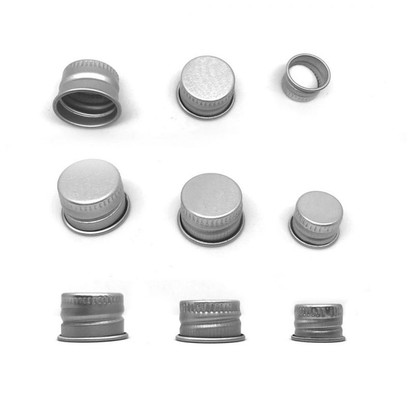 18 20 24 28mm Silver Aluminum Screw Cap for Plastic Bottles