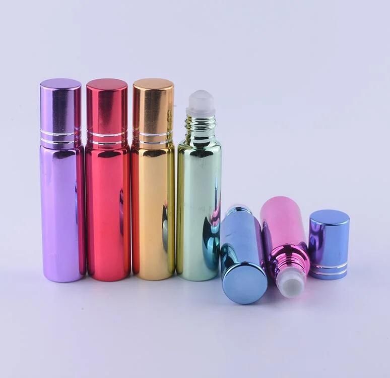 10ml Hot Sale 6 Colors UV Glass Roller Ball Parfum Bottles, High-Quality Mini Roll-on Bottle for Essential Oils