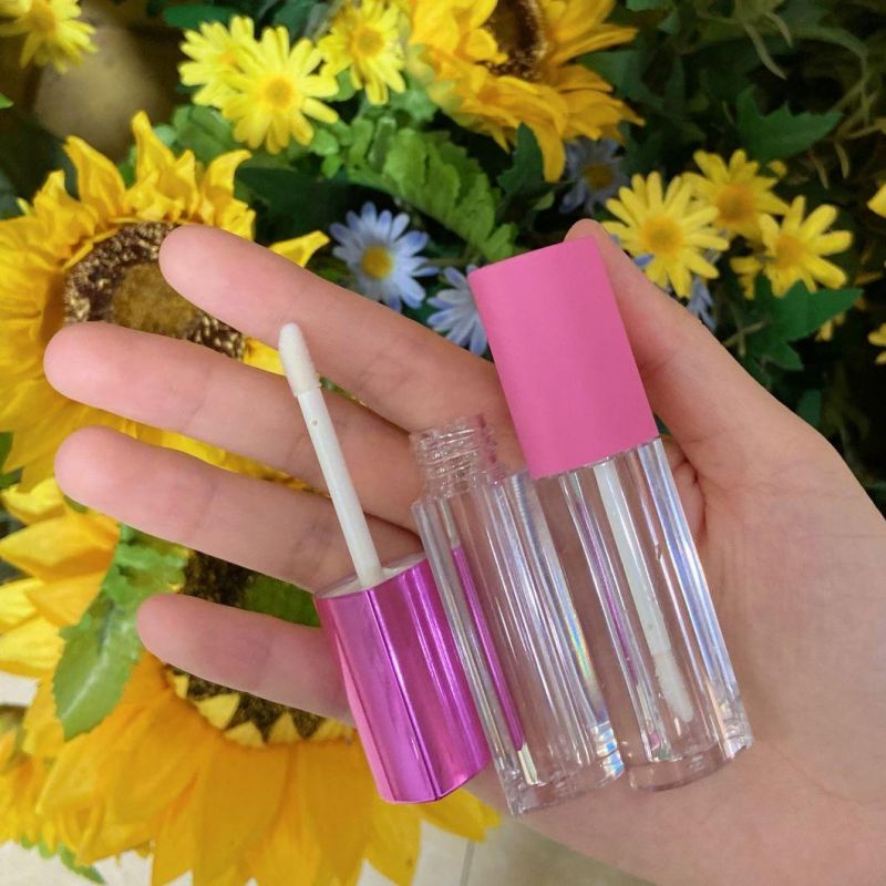 Cute Heart Shape Pink Empty Lipgloss Liptint Bottle Packaging Containers Wand Tube Cosmetic Custom Lip Gloss Tube