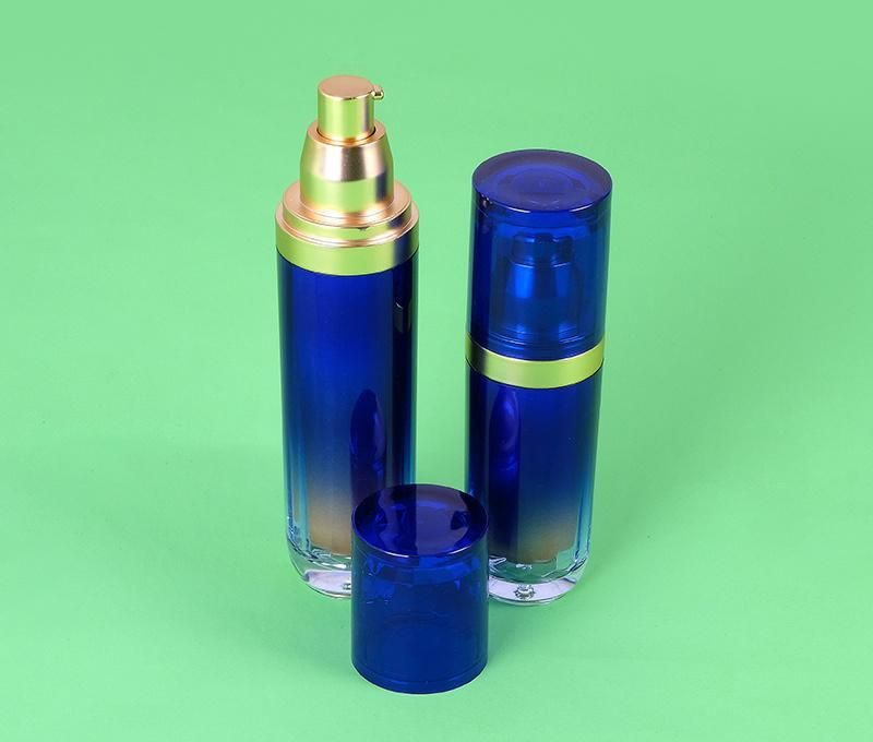 Hot-Selling 40ml 60ml blue Color Plastic Packaging Lotion Bottle with Airless Pump