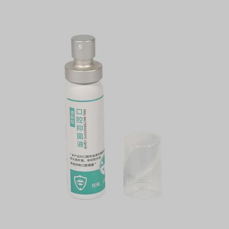 Empty Oral Spray Aluminum Can with Pump Valve and Cap for Pharmaceutical Products Packaging