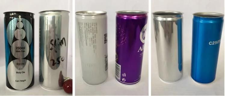 Empty Aluminum Cans Slim Can 250ml for Juice Packing