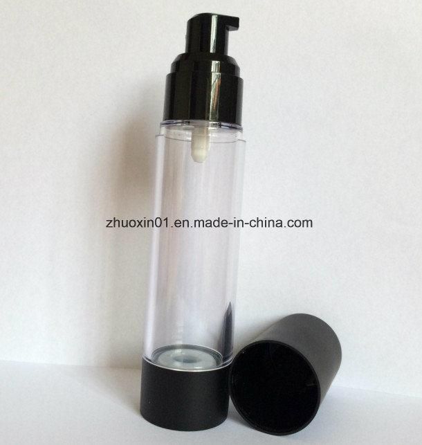 Acrylic Bottle with Black Airless Lotion Pump for Skincare Packaging