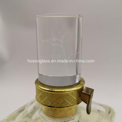 Hoson Customized Transparent Lead Free Glass 500ml 700ml 750ml Liquors Glass Bottle Spirit Bottle