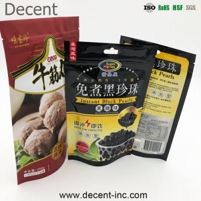 Custom Printed Resealable Matte Window Standup Pouch with Zipper Top Snack Food Packaging for Candy Cookies Dry Fruit Dried Meat