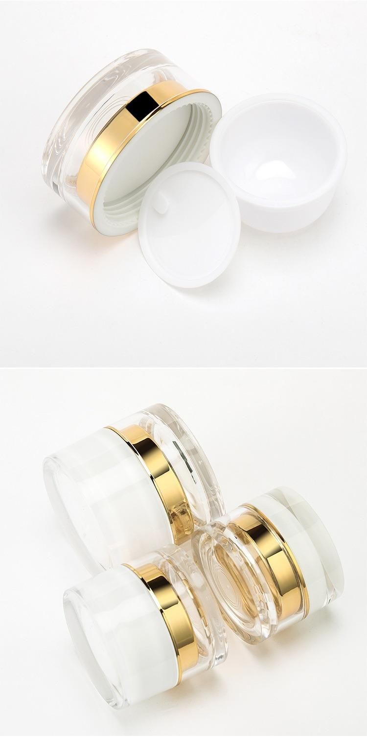 20g 30g 50g Empty White Acrylic Cream Jar with Clear Lid for Skin Care