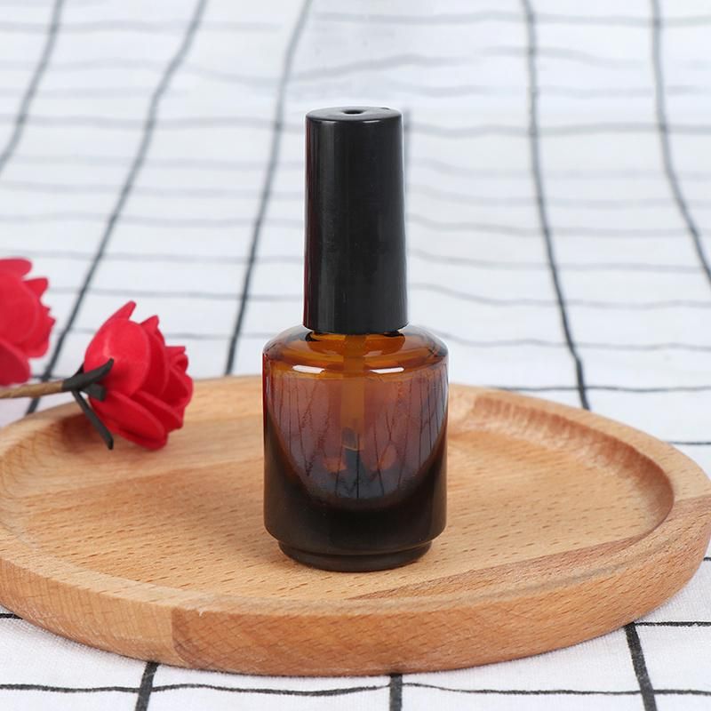 15ml Brown Glass Nail Polish Bottle Empty with a Lid Brush Empty Cosmetic Containers Nail Glass Bottles with Brush