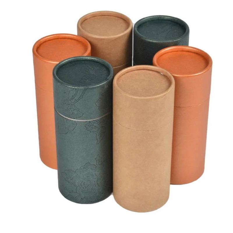 Custom Wholesale Golden Silver Yellow Brown Blue Green Orange White Black Pink Purple Paper Gift Packaging Tube for Food Tea Jewelry Makeup Wine Package