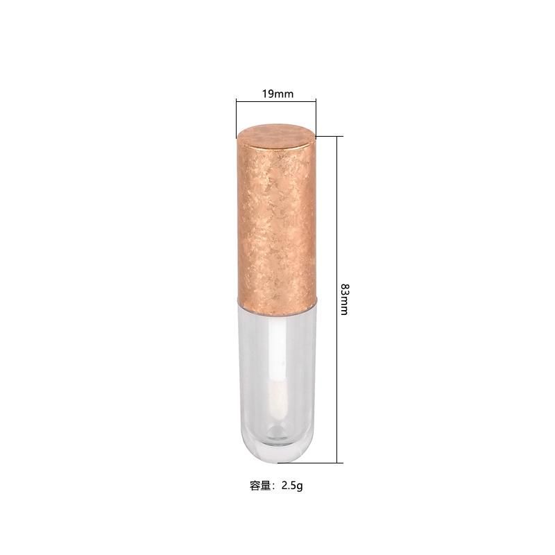 Wholesale Empty Unique Cap Golden Cosmetic Lipgloss Container Lip Gloss Tubes with Wands