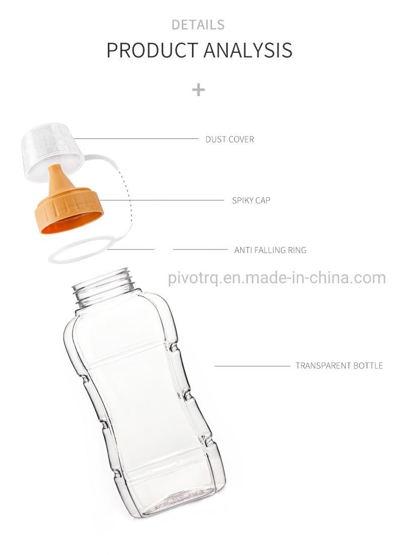 500g 800g 1000g Food Grade Squeeze Pet Bottle for Honey Packaging