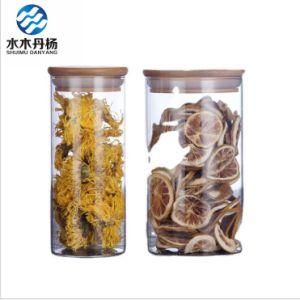 Food Storage Glass Jar Dia 10cm with Wood Cap for Sale