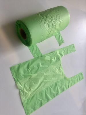 Durable Portable Wholesale Corn Starch Eco Friendly PLA Recycle Reusable Biodegradable Packaging Plastic T-Shirt Bags with En13432