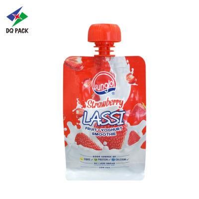 Dq Pack Custom Printed Nozzle Bag Stand up Drinking Pouch Spout Pouch with Bottom for Fruit Yogurt Milk Packaging