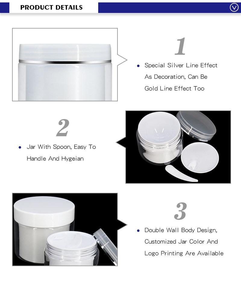 Empty Clear Double Wall Cosmetic Packaging 15ml 30ml 50ml 100ml 150ml 200ml 250ml 300ml Skincare Plastic Cream Jar