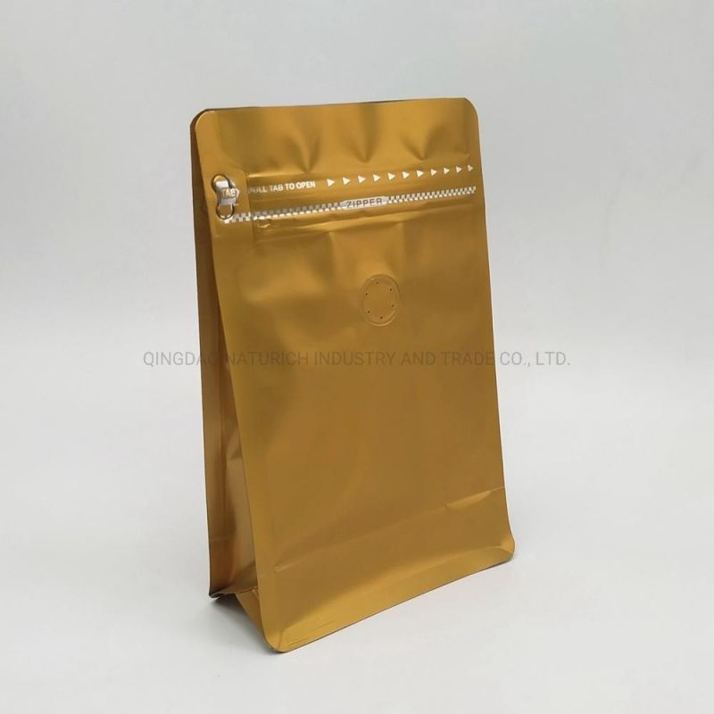 Matt Gold Coffee Bag 454G 1lb PLA Coffee Bag with Valve