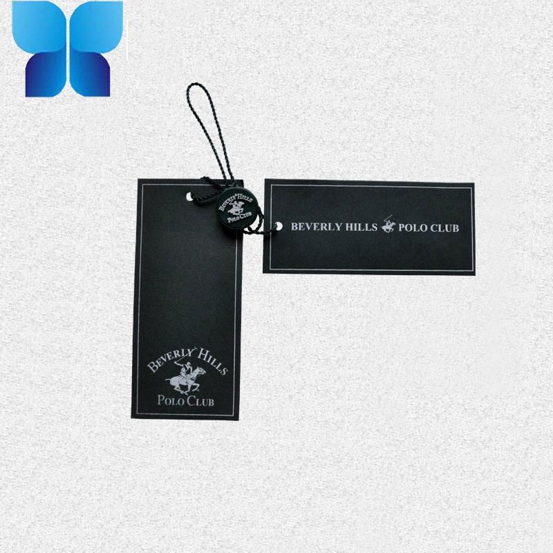 Black Hangtag with Hole Punch for Apparel Fabric