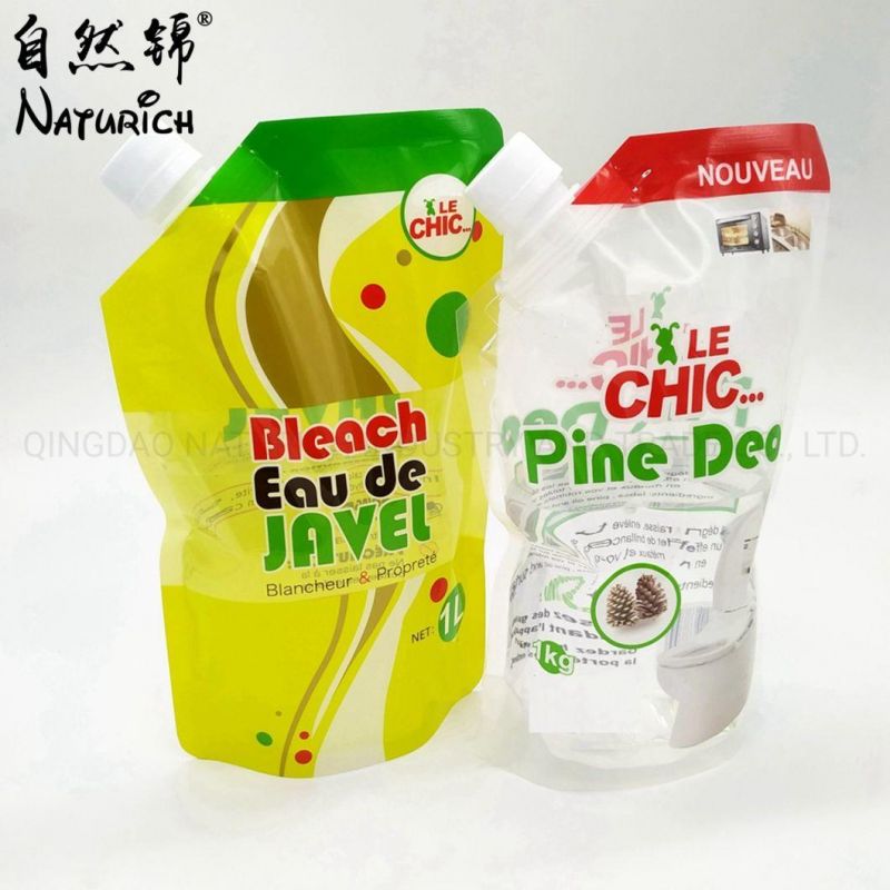 Custom Printed Food Grade Nozzle Liquid Vertical Packaging Bag