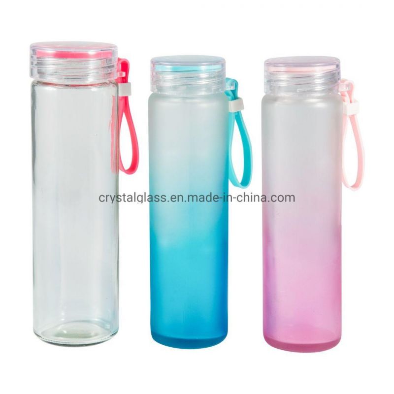 500ml Colorful Frosted Glass Mineral Water Bottle for Milk Juice