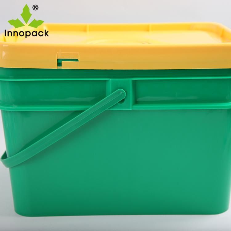 20L Rectangular Plastic Bucket Food Grade FDA with Lid and Handle