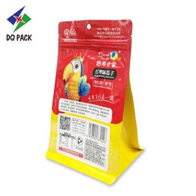 Dq Pack Custom Printed Mylar Bag Reusable Zipper Pouch Qual-Seal Flat Bottom Zipper Bag for Sunflower Seeds Packaging