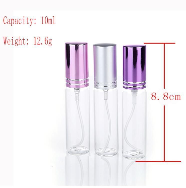 10ml Mini Fashion Transparent Glass Perfume Bottle Portable Travel Perfume Atomizer Spray Bottle Cosmetic Container