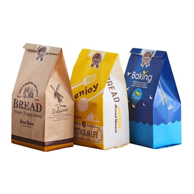 Custom Printed Bakery Bread Cake Paper Bags with Window