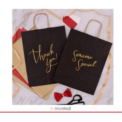 Black Kraft Paper Gift Shopping Bag with Handle Bulks for Shopping, Wedding, Birthday Parties, and Store Owners