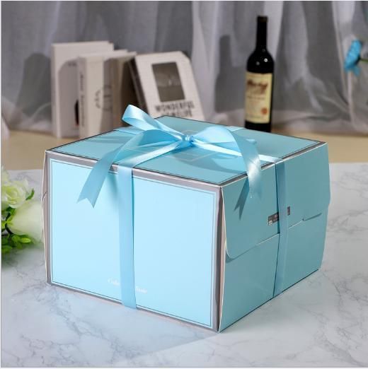 Wholesale Custom 6 8 10 12 Inch Paper Baking Cupcake Packing Box with Handle Portable Wedding Birthday Party Cake Shaped Packaging Box Can Be Hot Stamped Loge