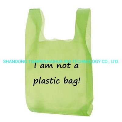 En13432 Wholesale High Quality Biodegradable Compostable PLA T-Shirt Vest Carrier Plastic Shopping Bags for Supermarket