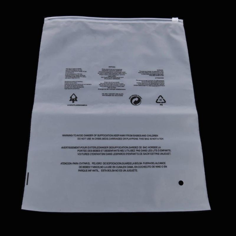 Custom Resealable Frosted OPP Slider Garment Packaging Bag Ziplock Plastic Bag