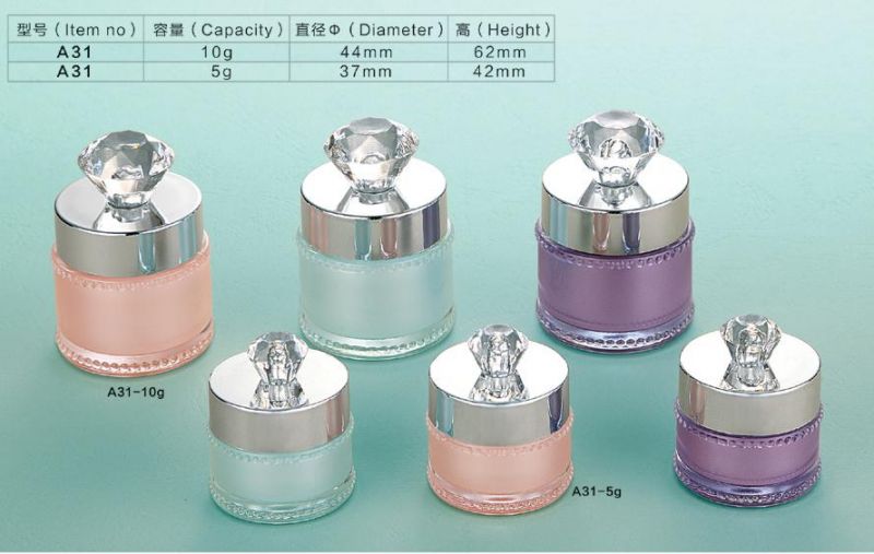 5g 10g Empty Plastic Cream Jar with Diamond Shape Lid