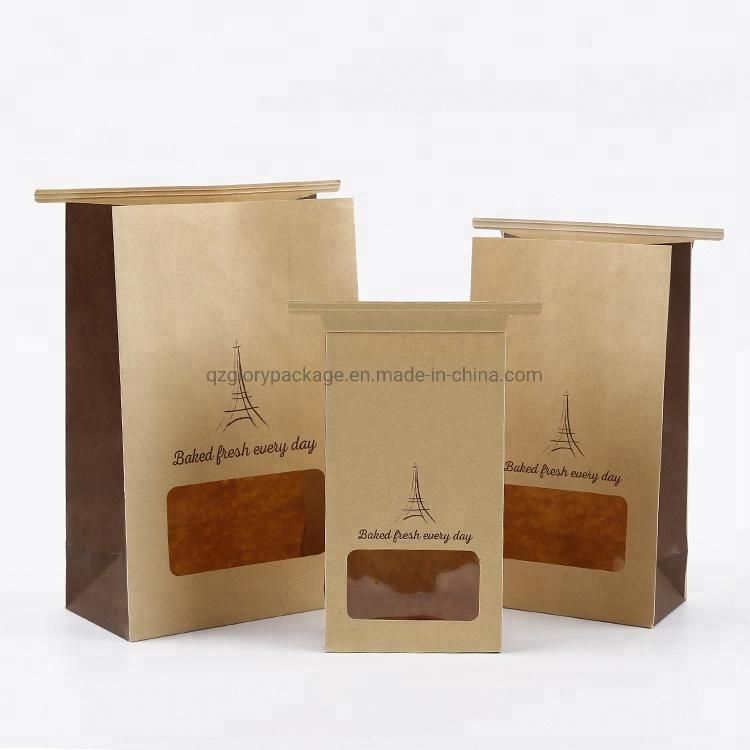 Custom Print Tin Tie Kraft Paper Bags with Clear Window